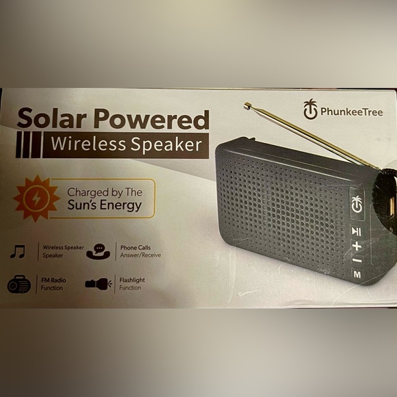 solar power wireless speaker *answer phone flashlight*FM Radio*5W Spkr*35’ range - Picture 4 of 4
